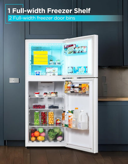 BLACK+DECKER 10 Kvt. Vt. Bo-op Yskas met Vriesskas, 2-Deur Yskas met Bo-Vriesskas en Verstelbare Temperatuurbeheer, ENERGY STAR, BR1000HW, Wit