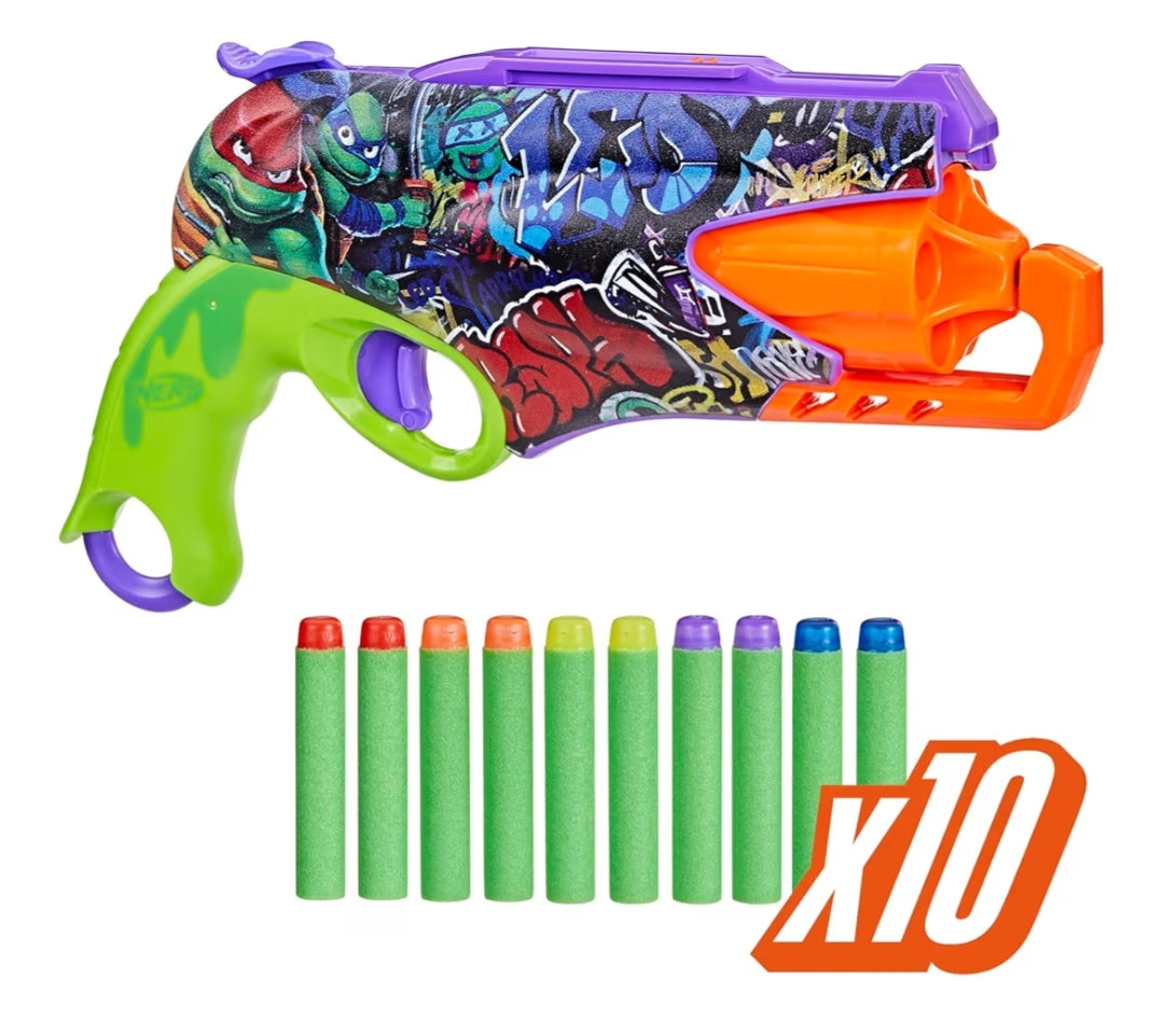 Nerf Teenage Mutant Ninja Turtles Blaster w/ 10 Elite Darts -Toy Foam Blasters (Ages 8 and Up)