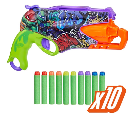 Nerf Teenage Mutant Ninja Turtles Blaster w/ 10 Elite Darts -Toy Foam Blasters (Ages 8 and Up)