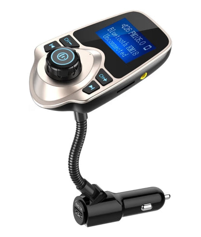 Bluetooth Motor FM-Sender Oudio-adapter Ontvanger Draadloos Handvry Voltmeter Motorkit TF Kaart AUX 1.44 Vertoon - Goud