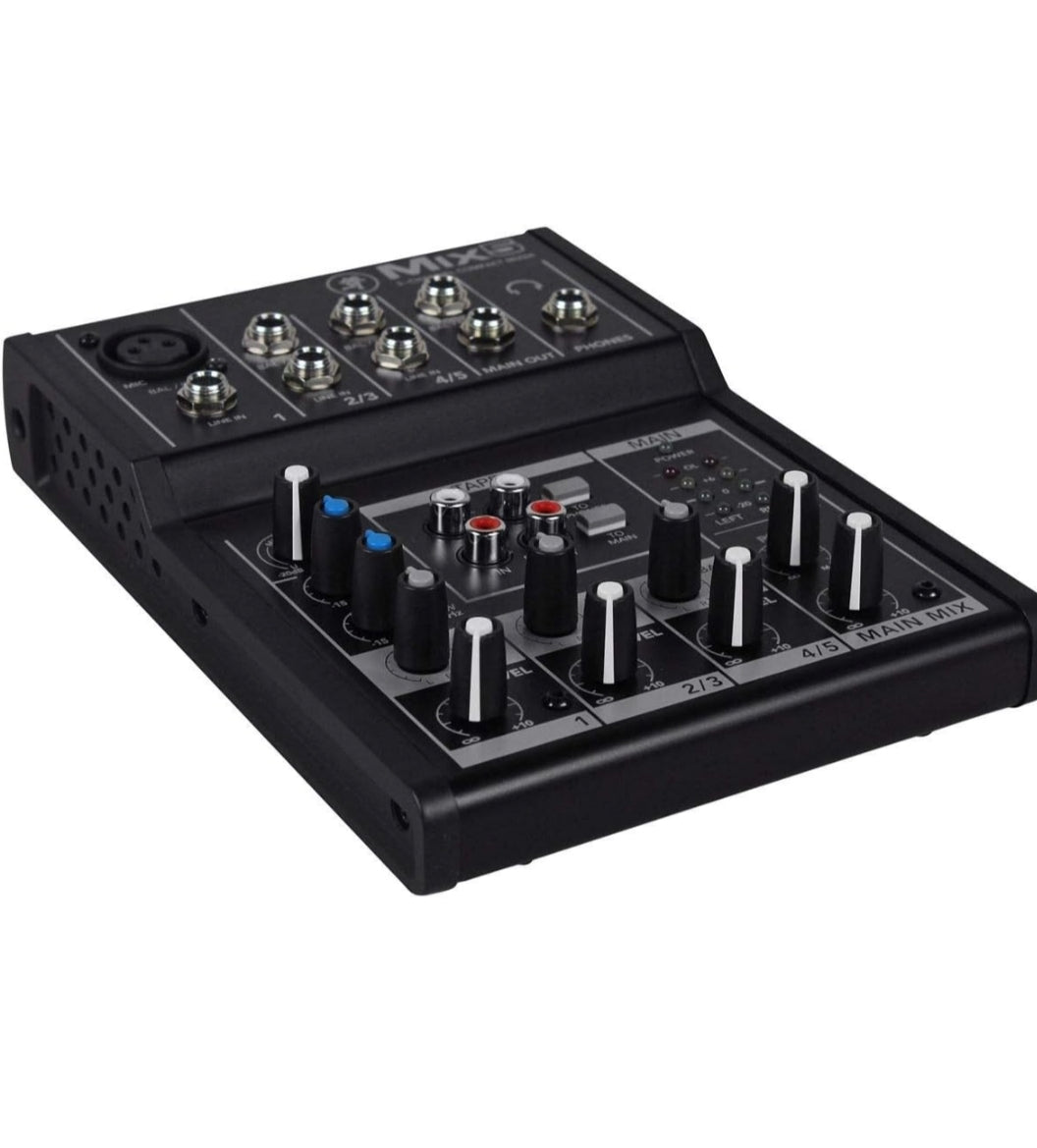 Bundle: (2) Rockville BPA8 8" 300W Speakers w/Bluetooth+ (1) Mackie Mix5 Mixer+ (2) RCXMB20B 20' XLR-TRS Cables REAN