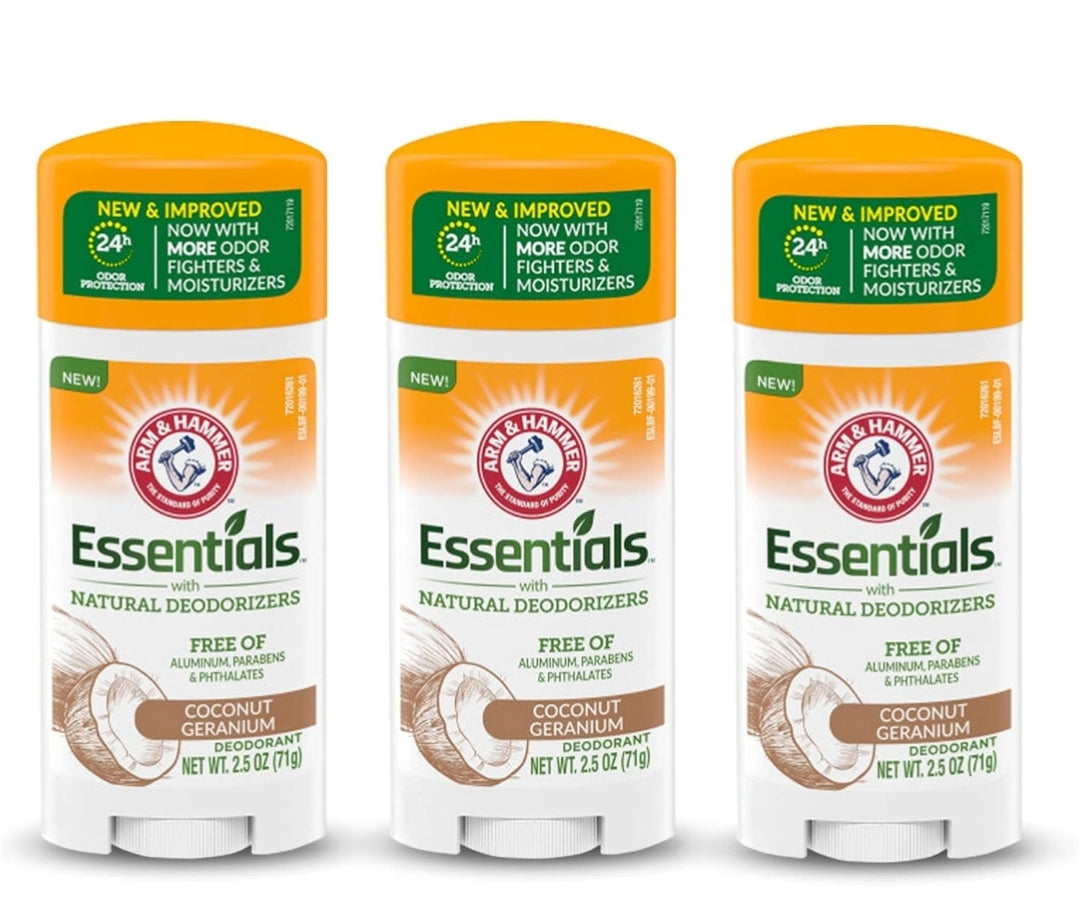 ARM & HAMMER Essentials Deodorant w/ Natural Deodorizers - Coconut Geranium - (Pack of 3)