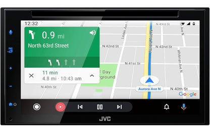 JVC KW-V66BT Apple CarPlay Android Auto DVD/CD-speler met 6.8" Kapasitiewe Raakskerm, Bluetooth Oudio en Hands-Free Oproepe, MP3-speler, Dubbel DIN, 13-Band EQ, SiriusXM, AM/FM Motorradio