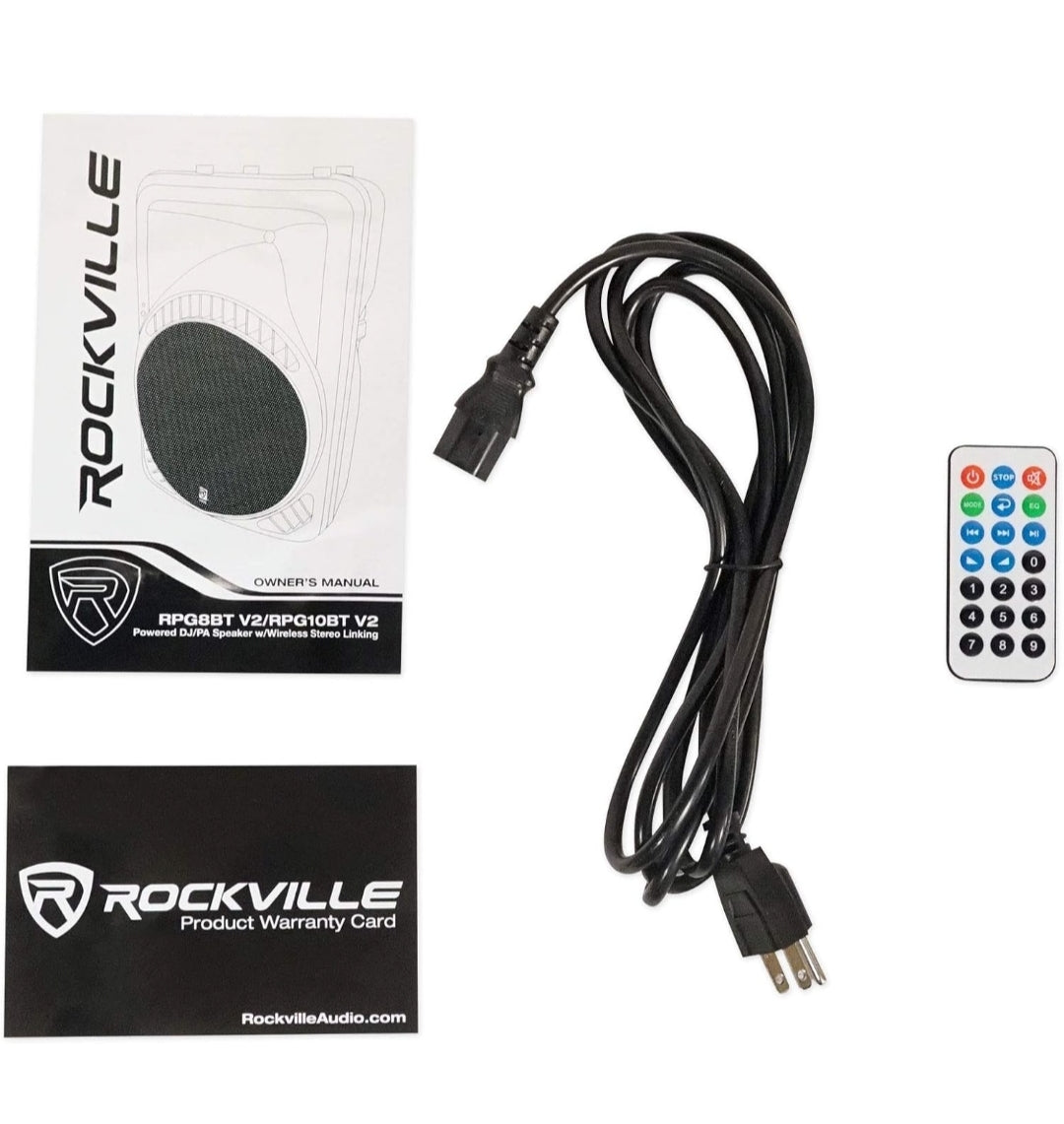 Rockville RPG8BT 8" Inch Powered 400W DJ PA Speaker BlueTooth