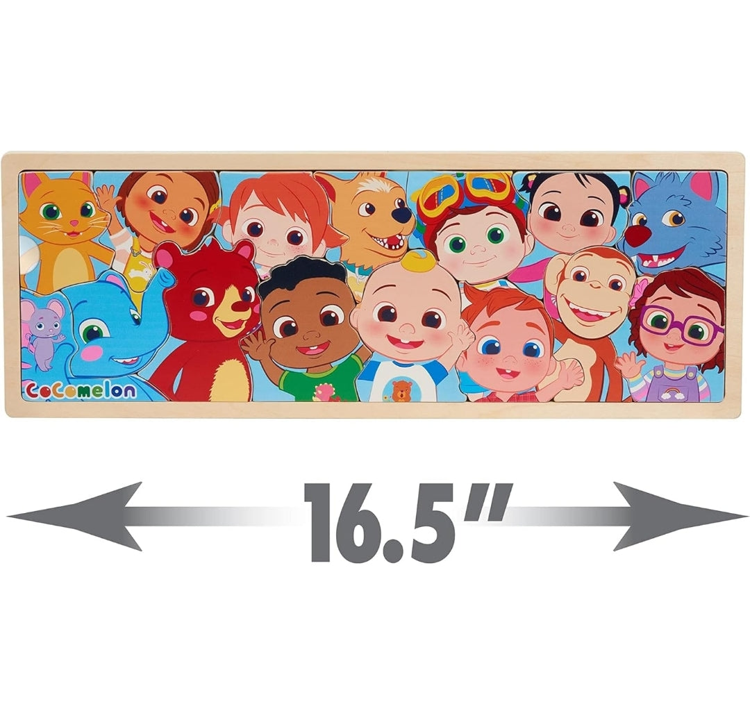 CoComelon Play-A-Long Wooden Puzzle, 15-Pieces, Recycled Wood, Officially Licensed Kids Toys for Ages 18 Month by Just Play