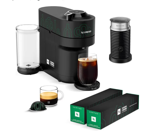Nespresso Vertuo Pop+ Coffee & Espresso Maker by Breville + Aeroccino3 Milk Frother with 20 CT Coffee Pods