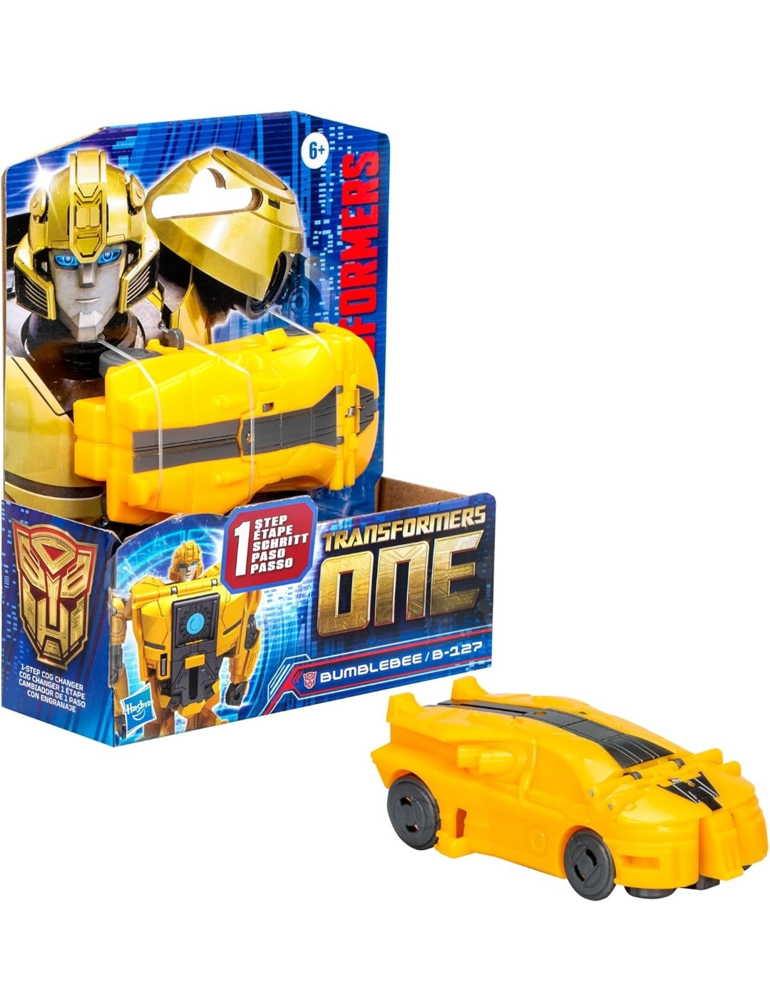 Transformers One Cog Changer Bumblebee (B-127) 4-Inch Robot Action Figure, Interactive Toys for Boys and Girls Ages 6 and Up