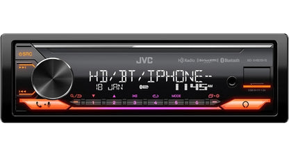 JVC KD-X480BHS Multimedia Motor Stereo, Enkel Din, Ingeboude Amazon Alexa, Bloutand Oudio en Hands-vry Oproepe, MP3, USB, AUX-in, AM/FM Radio Ontvanger, SiriusXM Gereed, HD Radio