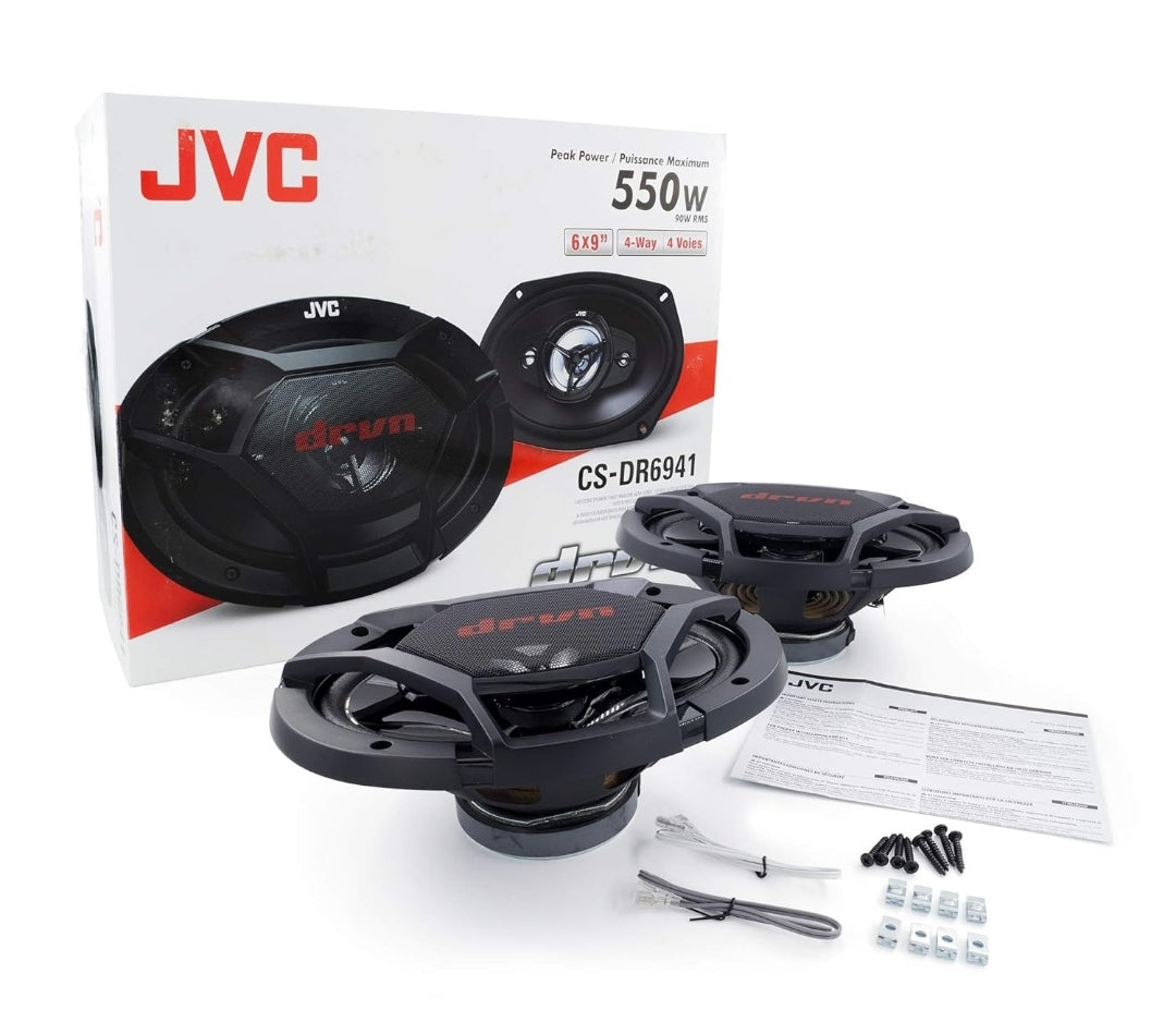 JVC Mobile CS-DR6941 drvn DR Reeks Lae-profiel Koaksiale Luidsprekers (6" x 9", 550 Watt Maks, 4 Rigting)