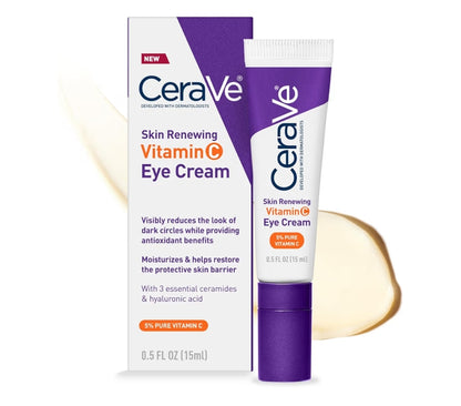 CeraVe Skin Renewing Vitamien C Oogroom, Vitamien C, Hialuroonsuur, Seramiede & Geurvry - (0.5 Fl. Oz)
