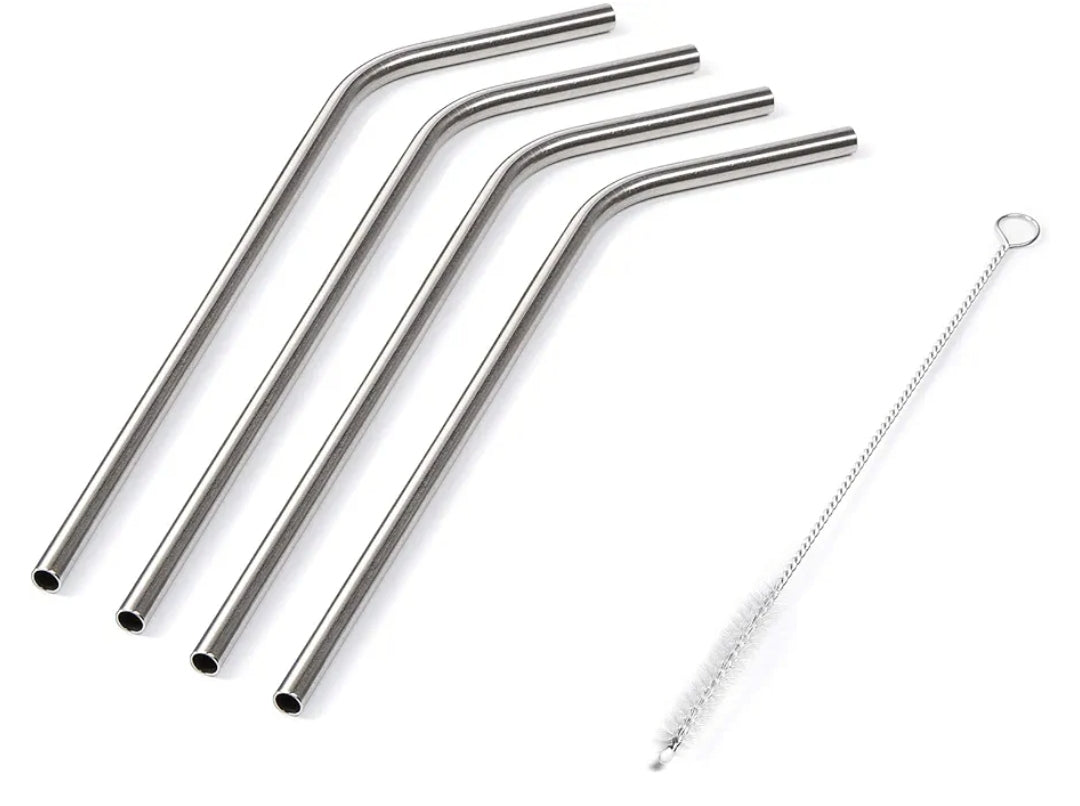 Nutribullet Metaal Strooitjies met Nylon Skoonmaakborsel – 4PK