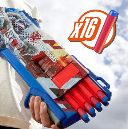 NERF Transformers Optimus Primal Dart Blaster w/ 16 Elite Darts Toy Foam Blasters