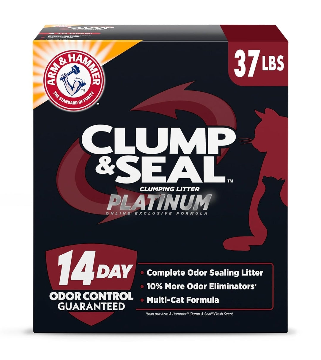 ARM & HAMMER Clump & Seal Platinum, Complete Odor Sealing Clumping Cat Litter (37 Lbs)