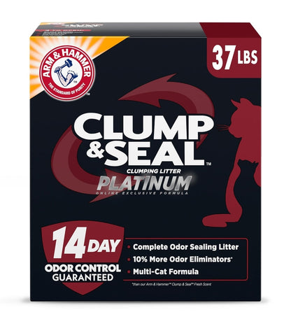 ARM & HAMMER Clump & Seal Platinum, Complete Odor Sealing Clumping Cat Litter (37 Lbs)