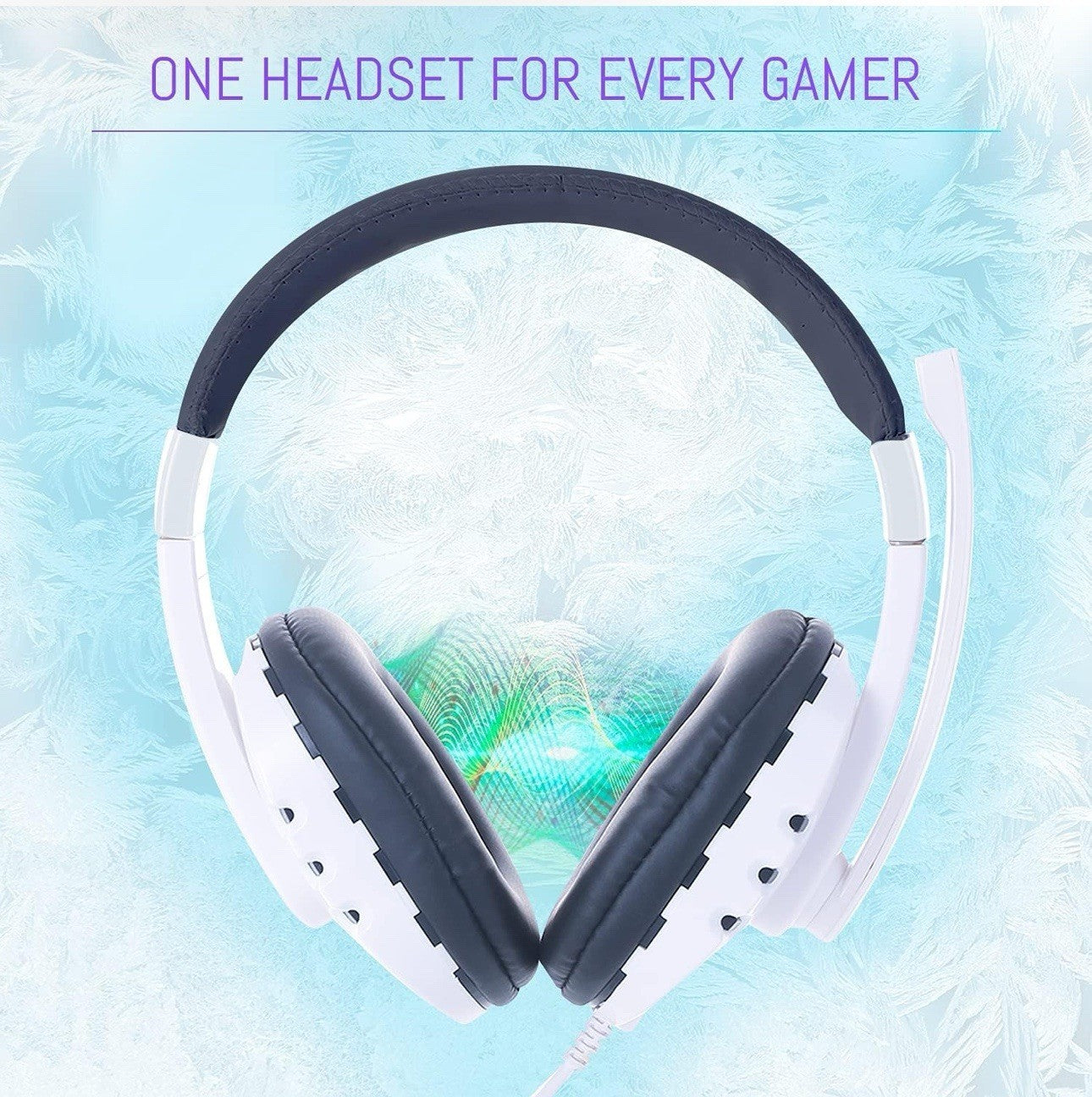 Gaming Keyboard Mouse Headset Combo,USB Wired Crack Backlit Keyboard - White