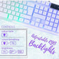 Gaming Keyboard Mouse Headset Combo,USB Wired Crack Backlit Keyboard - White