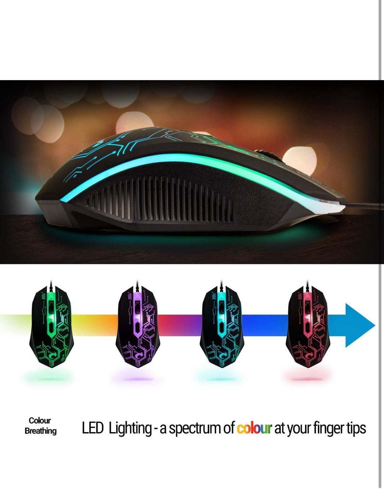 BUNDLE - Gaming Keyboard Mouse Headset Combo,USB Wired Crack Backlit Keyboard