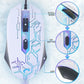 Gaming Keyboard Mouse Headset Combo,USB Wired Crack Backlit Keyboard - White
