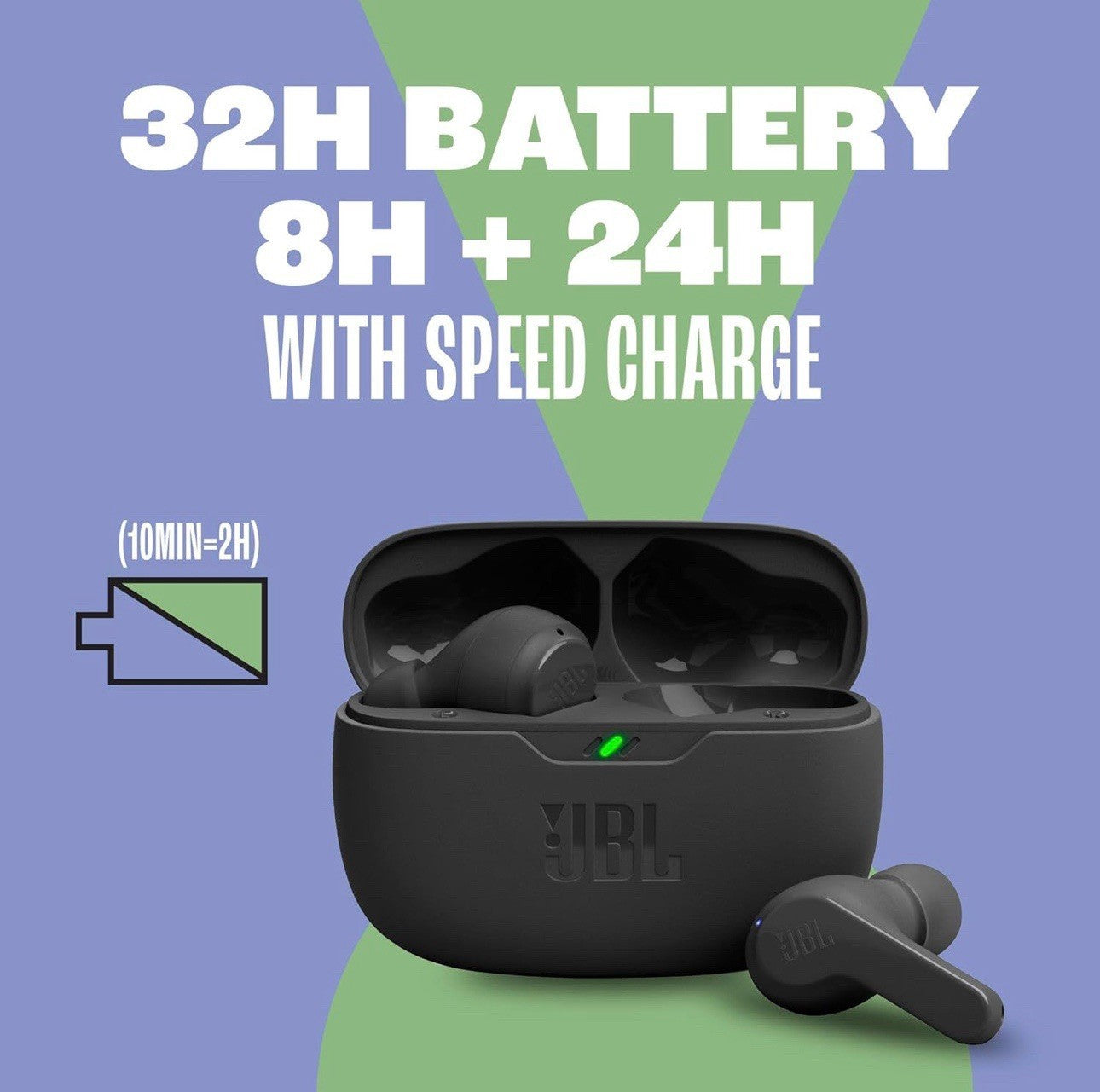 JBL True Wireless Vibe Beam - Deep Bass Sound Earbud - BLACK