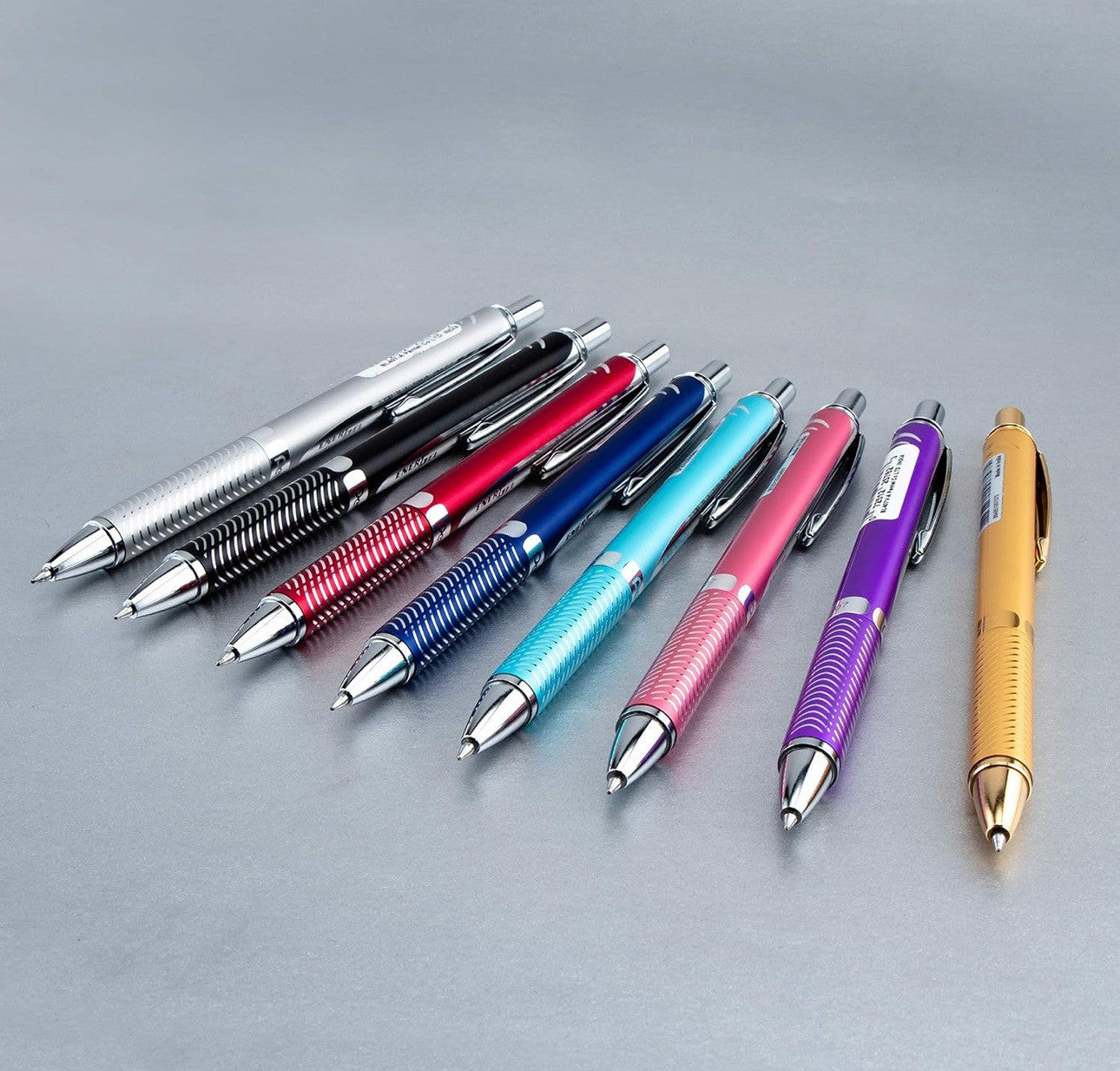 Alloy Retractable Liquid Gold Gel Pentel EnerGel Pen, Black Ink Gift Box - NEW