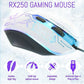 Gaming Keyboard Mouse Headset Combo,USB Wired Crack Backlit Keyboard - White
