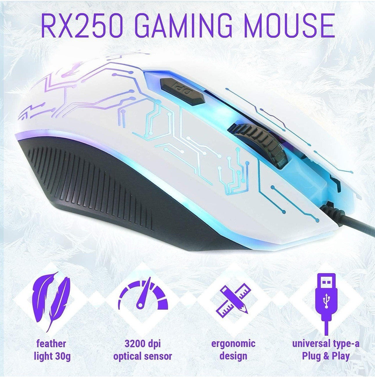 Gaming Keyboard Mouse Headset Combo,USB Wired Crack Backlit Keyboard - White