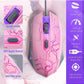 PINK - Gaming Keyboard Mouse Headset Combo,USB Wired Crack Backlit Keyboard