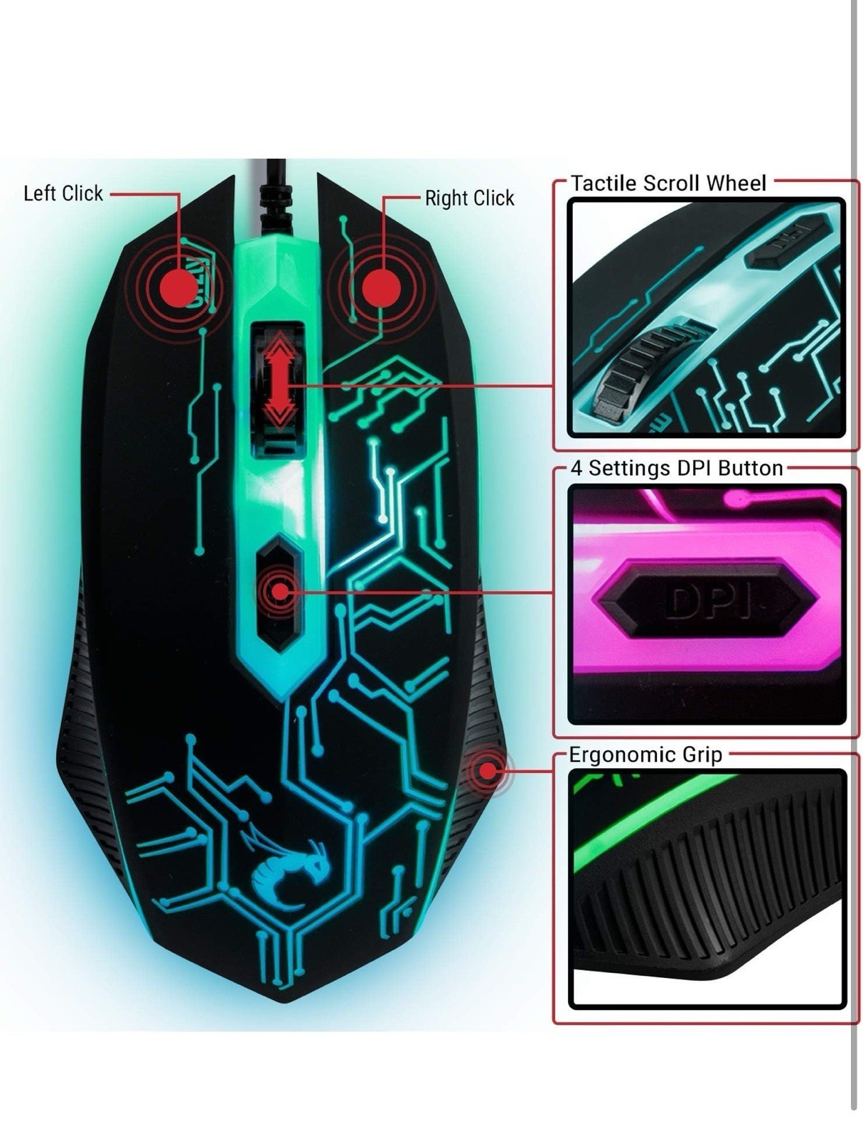 BUNDLE - Gaming Keyboard Mouse Headset Combo,USB Wired Crack Backlit Keyboard