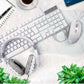 Gaming Keyboard Mouse Headset Combo,USB Wired Crack Backlit Keyboard - White