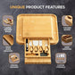 Charcuterie Board - Bamboo Cheese Board Serving - House Warming Gift Set