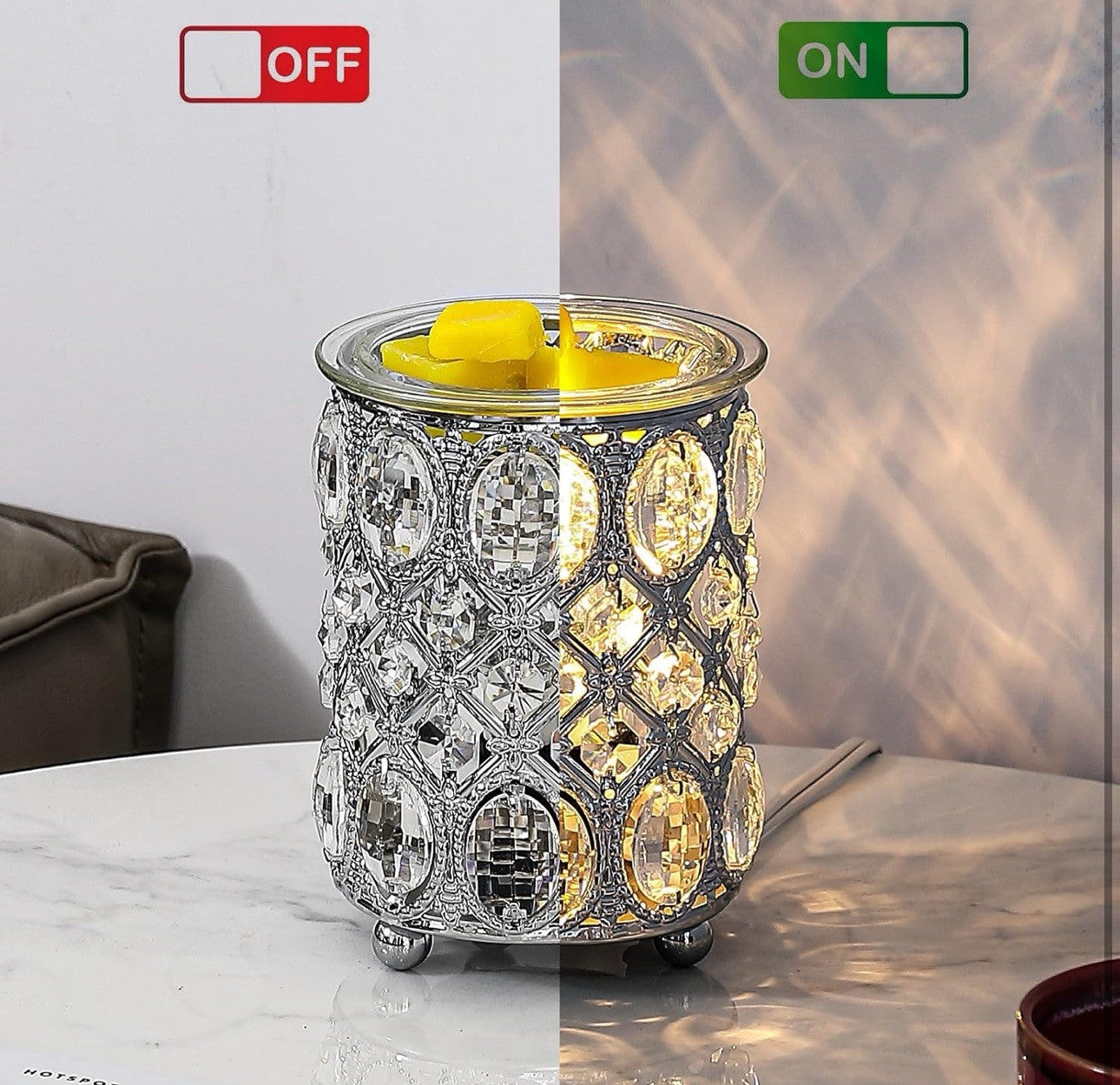 Wax Warmer Wrought Iron Crystal-  Wax Melt  - Warmer Electric Oil Burner