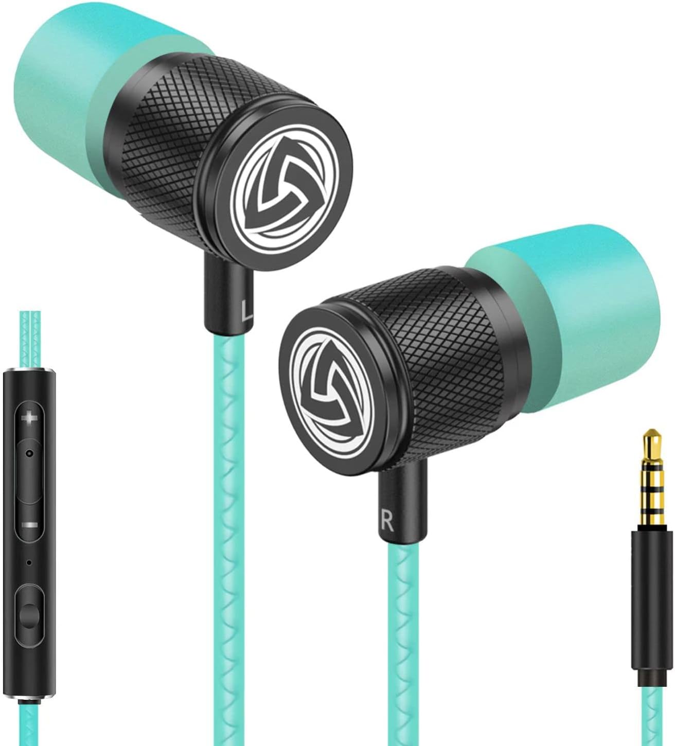 Ultra Wired Earbuds in-Ear Headphones, Earphones with Microphone, Noise Isolating Ear Buds, Memory Foam for iPhone, Samsung, School Students, Kids, Women, Small Ears