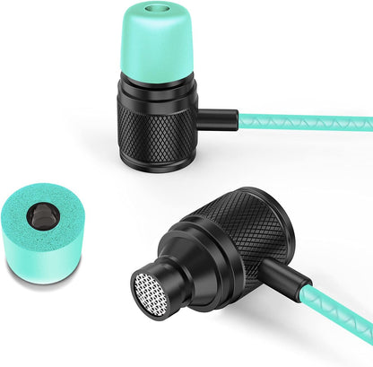 Ultra Wired Earbuds in-Ear Headphones, Earphones with Microphone, Noise Isolating Ear Buds, Memory Foam for iPhone, Samsung, School Students, Kids, Women, Small Ears