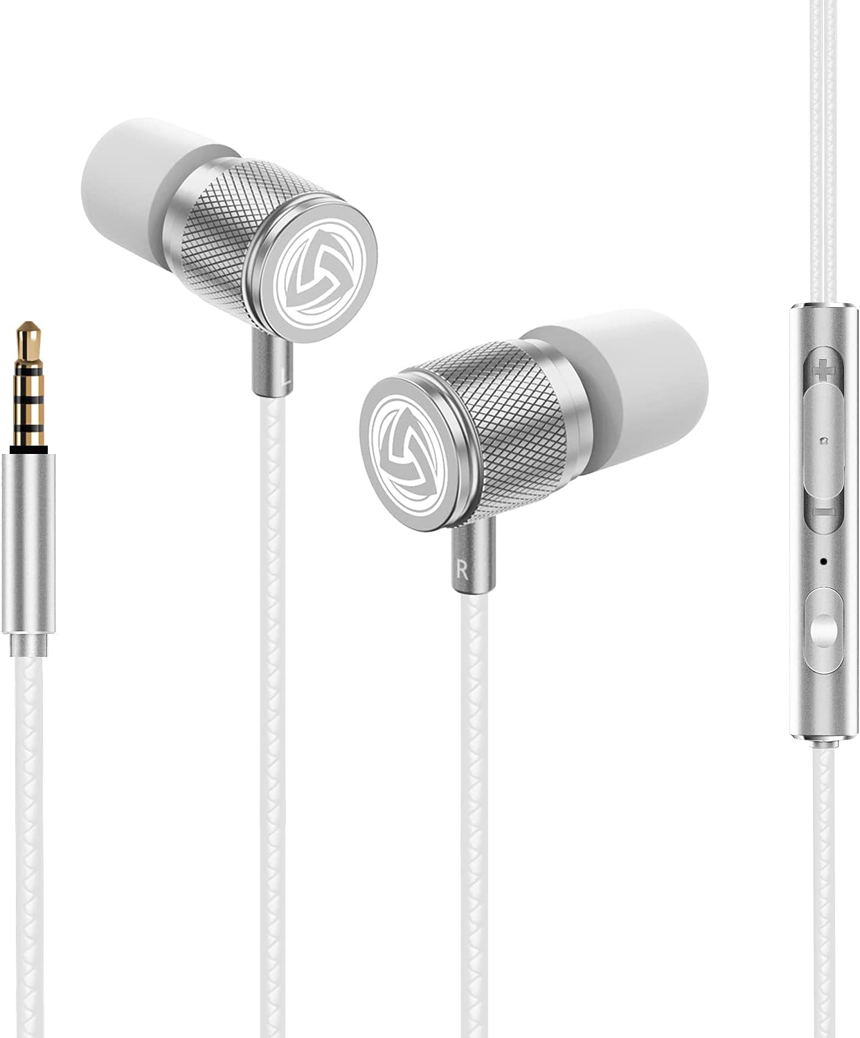 Ultra Wired Earbuds in-Ear Headphones, Earphones with Microphone, Noise Isolating Ear Buds, Memory Foam for iPhone, Samsung, School Students, Kids, Women, Small Ears