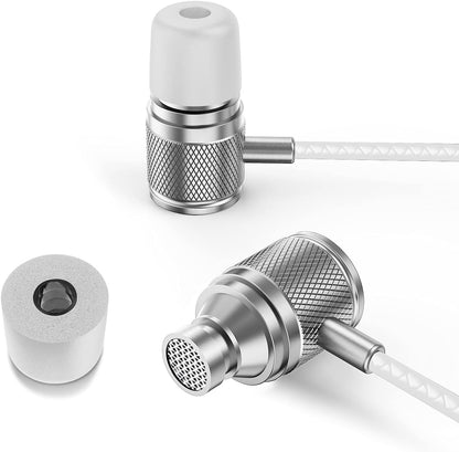 Ultra Wired Earbuds in-Ear Headphones, Earphones with Microphone, Noise Isolating Ear Buds, Memory Foam for iPhone, Samsung, School Students, Kids, Women, Small Ears