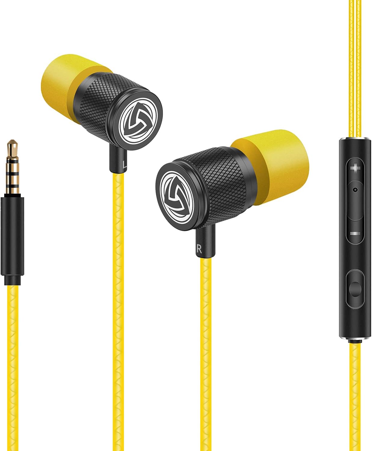 Ultra Wired Earbuds in-Ear Headphones, Earphones with Microphone, Noise Isolating Ear Buds, Memory Foam for iPhone, Samsung, School Students, Kids, Women, Small Ears