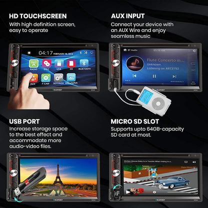 Blaupunkt NAPA65 6.9" 2-Din Raakskerm AM/FM DVD Ontvanger + HD Truratiekamera